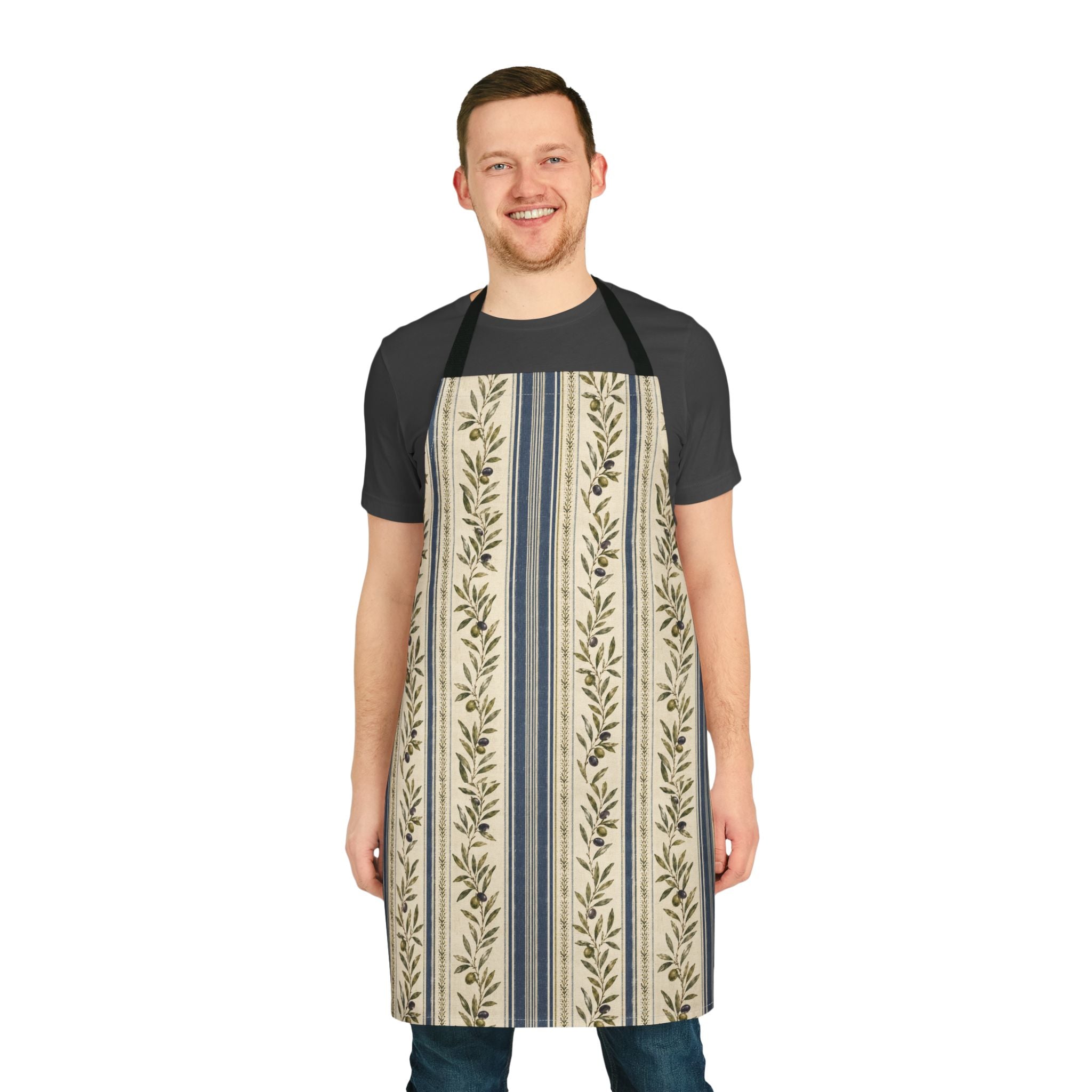Rustic Olive Branch Stripe Apron - Creations by Chris and Carlos