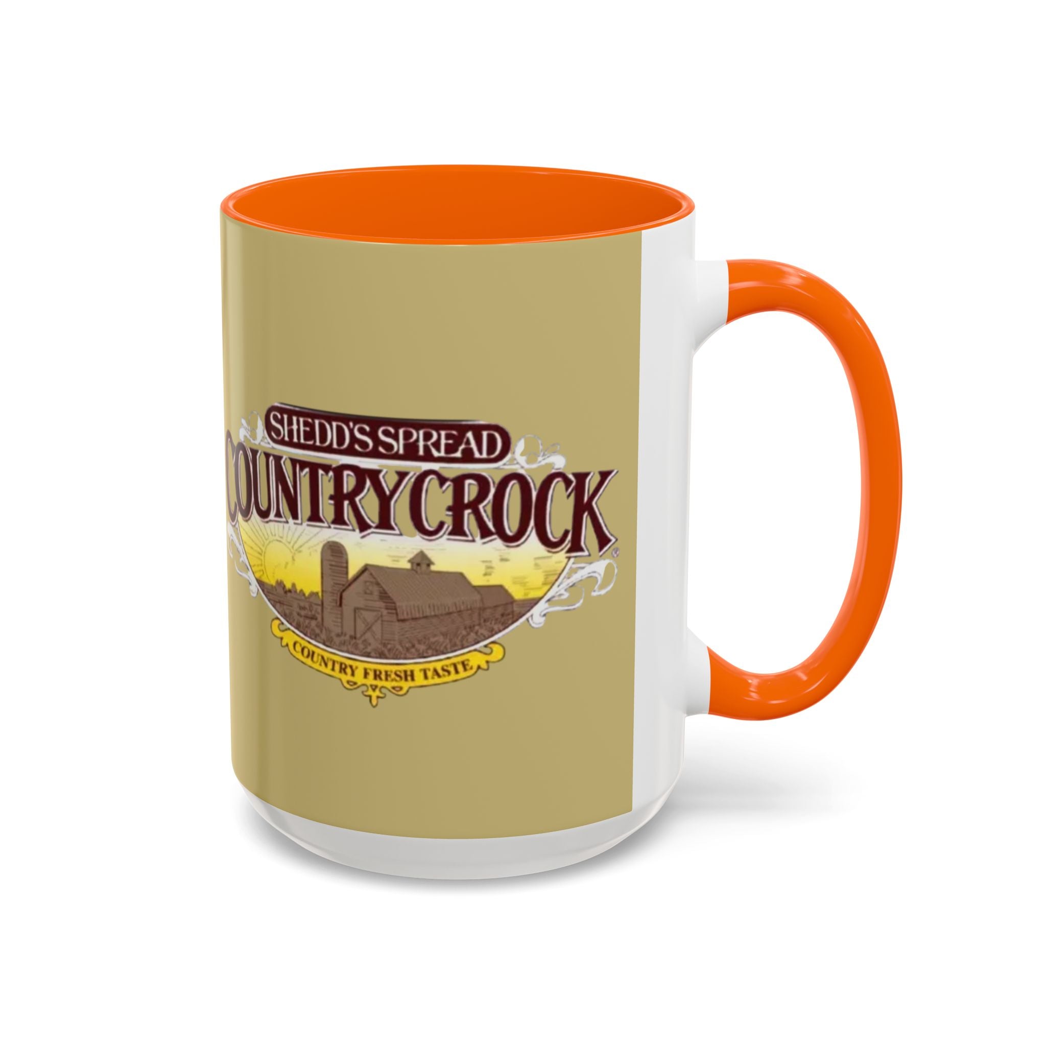 Country Crock Logo Accent Coffee Mug — Retro Farmhouse Butter Spread Design (11/15oz) - Creations by Chris and Carlos