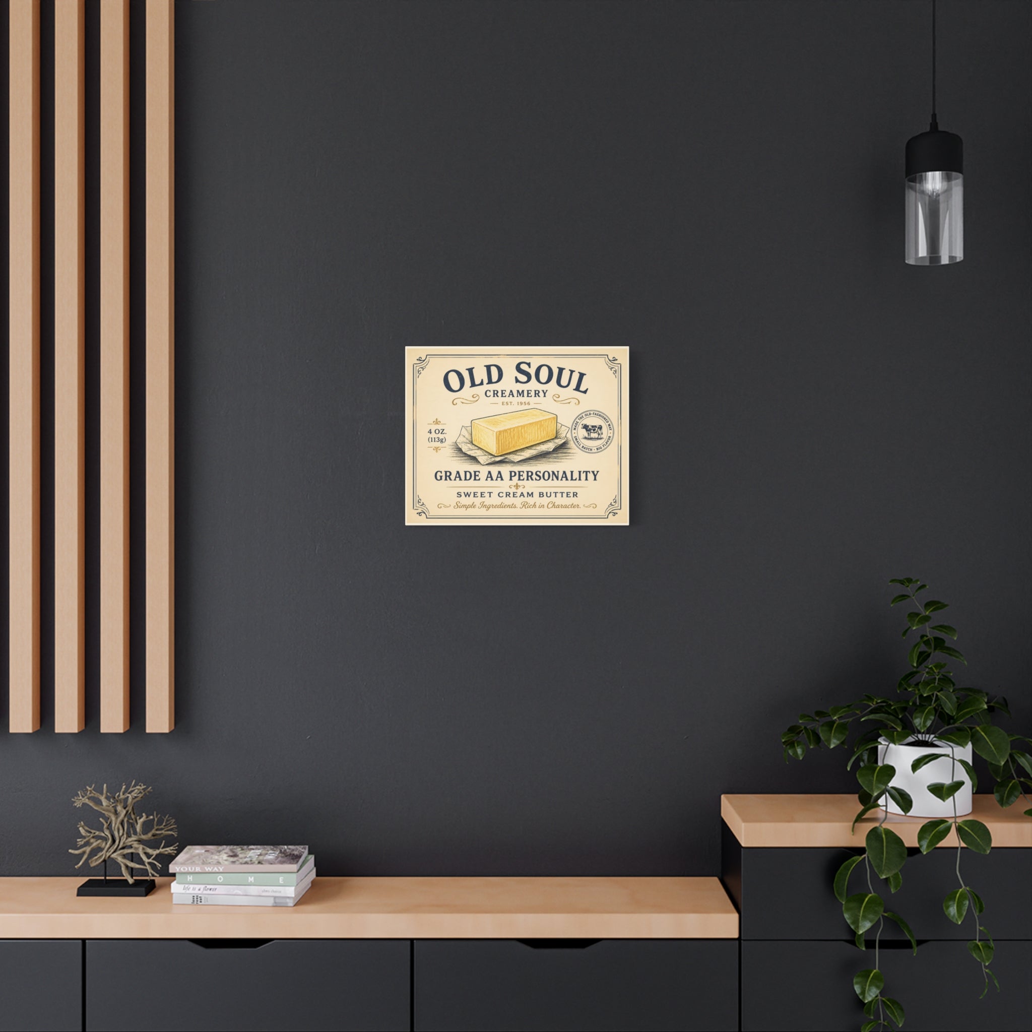 Old Soul Creamery Butter Vintage Canvas Print — 'Grade AA Personality' Kitchen Wall Art - Creations by Chris and Carlos