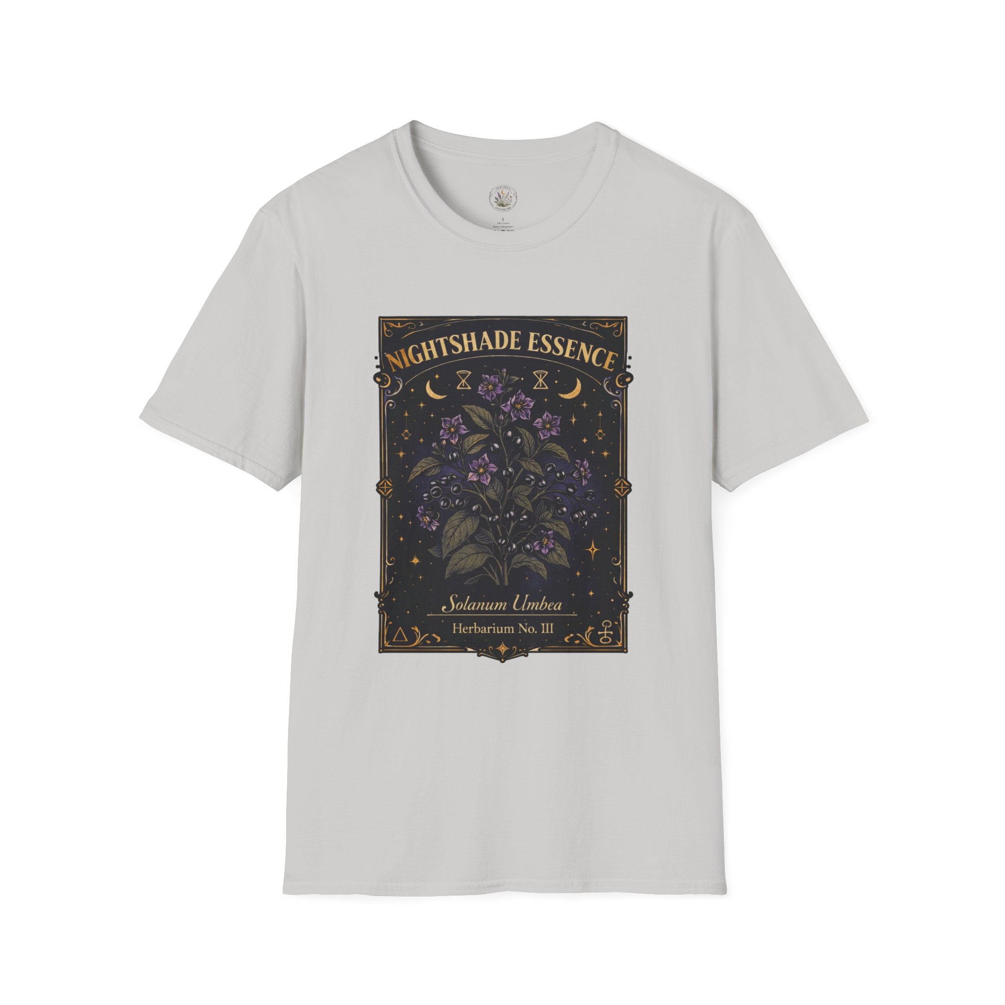 Old Soul Apothecary Nightshade Essence T-Shirt — Botanical Moonlight Graphic Tee - Creations by Chris and Carlos