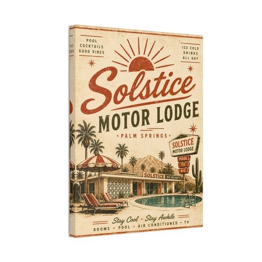 Solstice Motor Lodge Vintage Palm Springs Canvas Print - Creations by Chris and Carlos