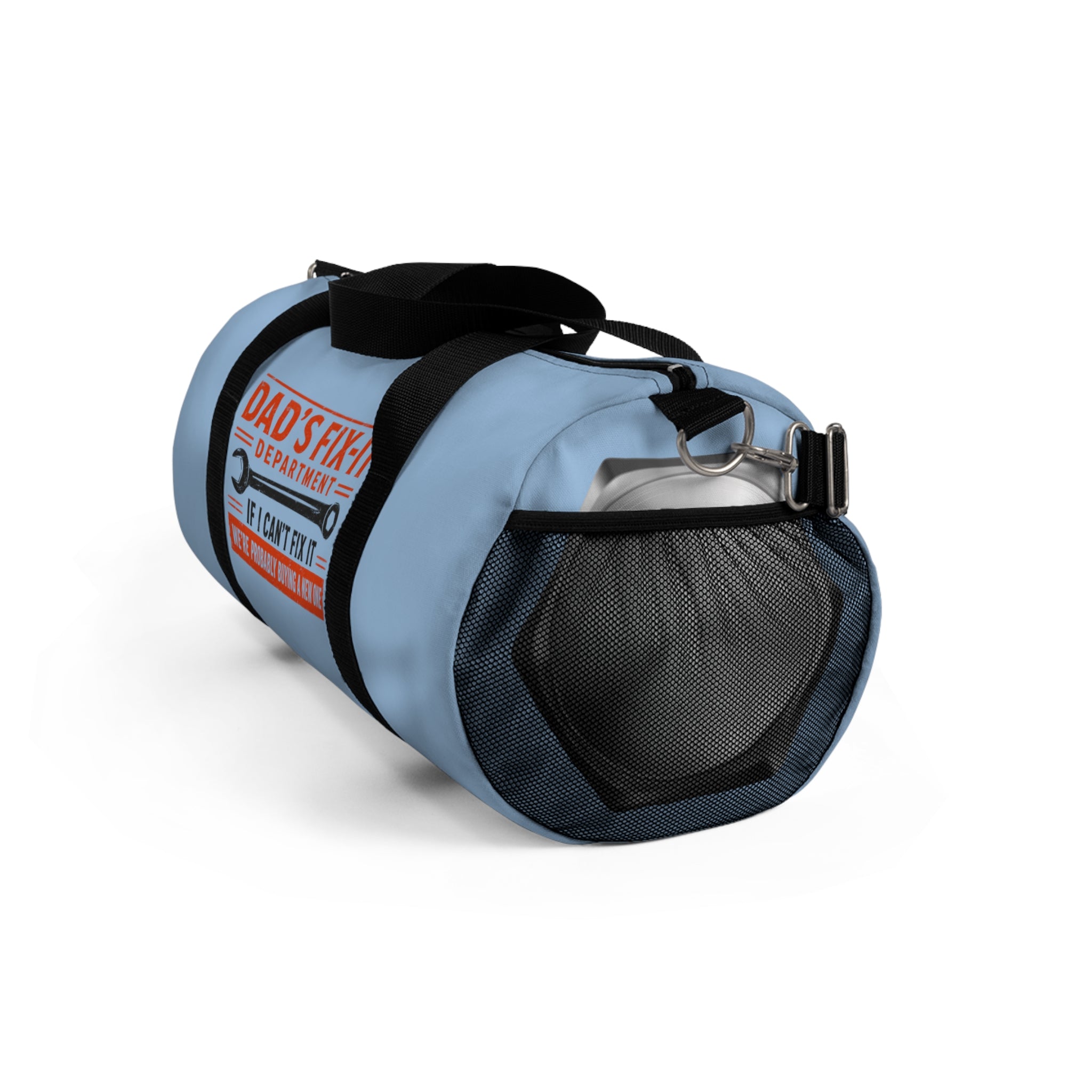 Dad’s Fix-It Department Duffel Bag — 'If I Can't Fix It, We're Probably Buying A New One' Travel Gym Bag - Creations by Chris and Carlos