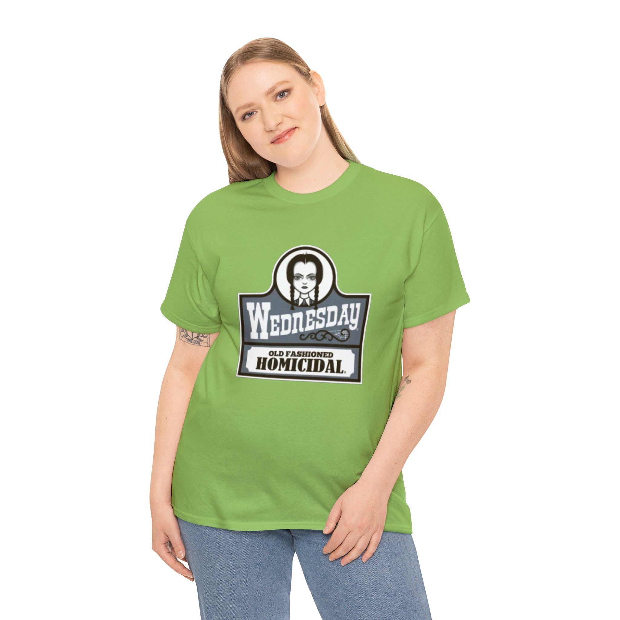 Wednesday- Wendys Unisex Heavy Cotton T-Shirt - Creations by Chris and Carlos