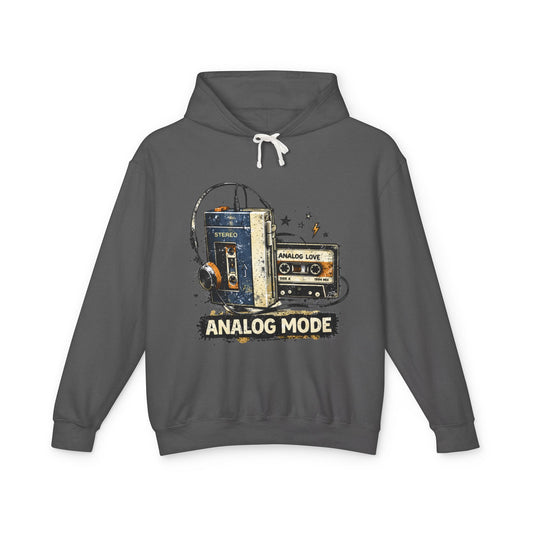 Analog Mode Hoodie — Retro Cassette & Walkman Vintage Music Pullover - Creations by Chris and Carlos