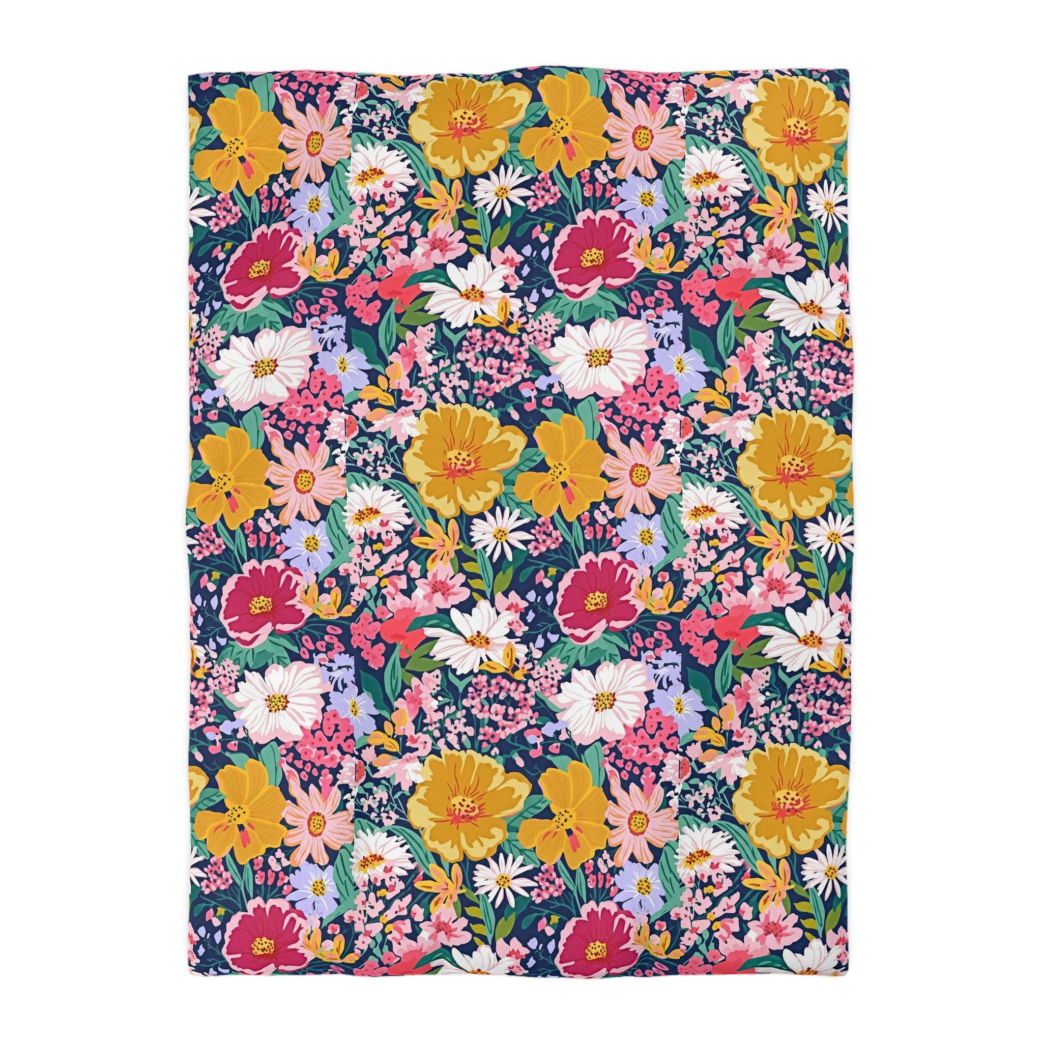 The Artisanal Flora Gallery Floral Duvet Cover — Bright Garden Bloom Microfiber Bedding - Creations by Chris and Carlos
