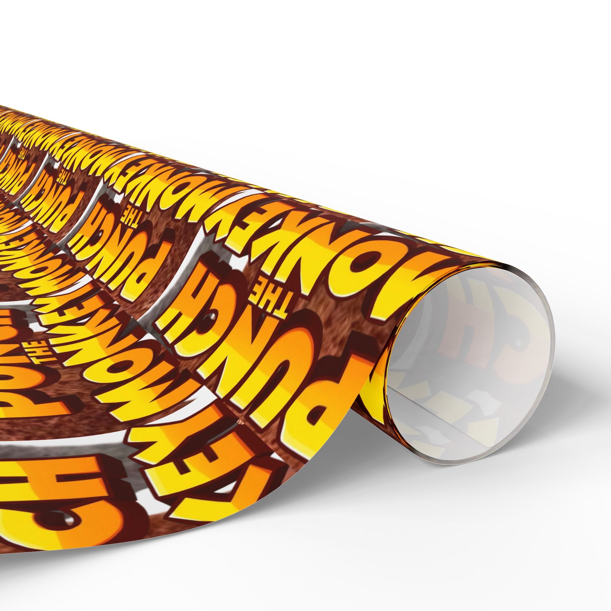 Wrapping Paper — Bold Comic “Punch the Monkey” Retro Pop Art Gift Wrap - Creations by Chris and Carlos