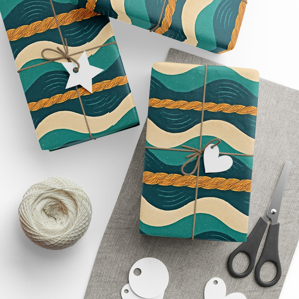 Salty Tin Company- Seaside Wave Wrapping Paper – Ocean Themed Gift Wrap, Eco-Friendly Birthday, Holiday, Baby Shower, Wedding Party Favors
