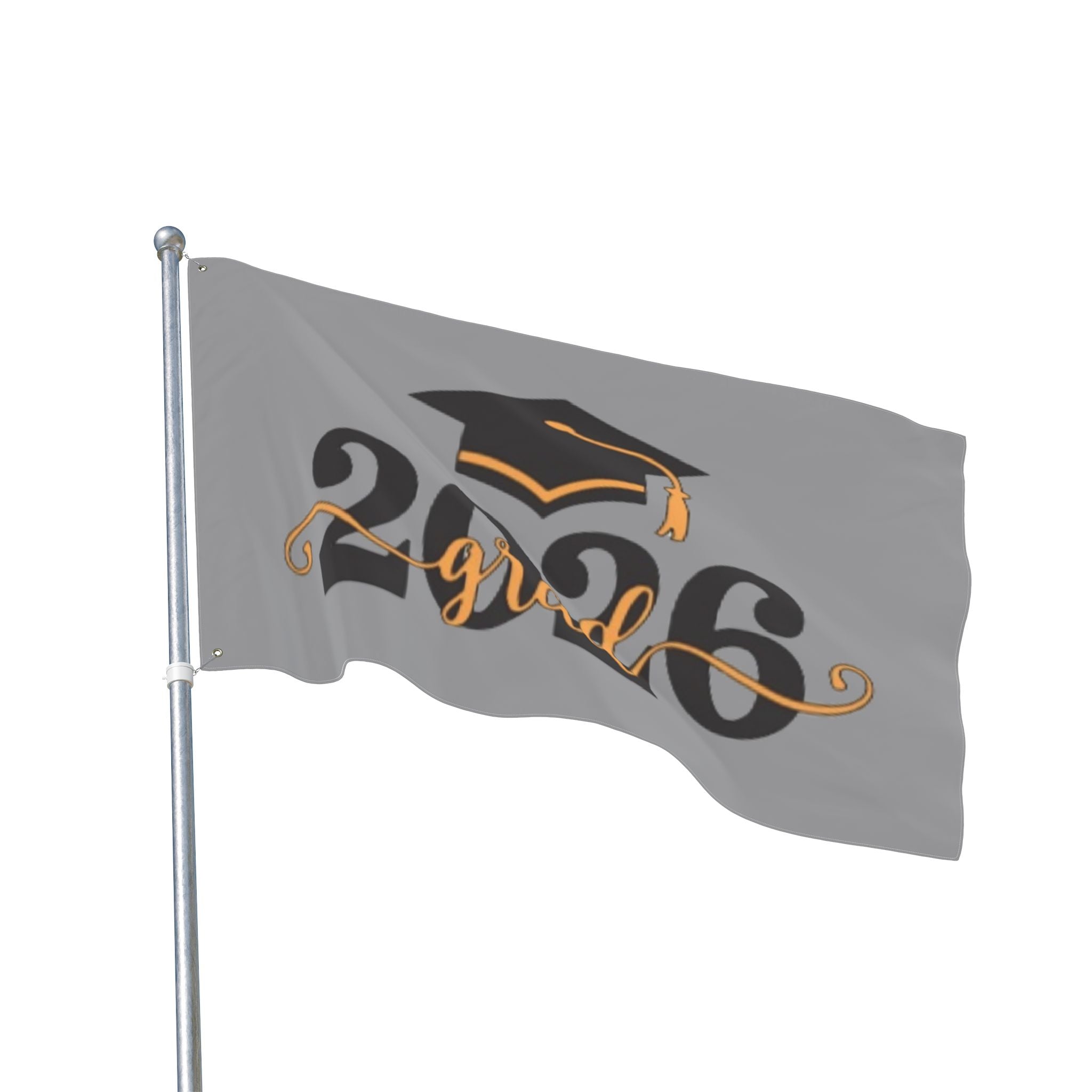 2026 Grad Double-Sided Flag — Graduation Cap Class of 2026 Celebration Banner - Creations by Chris and Carlos