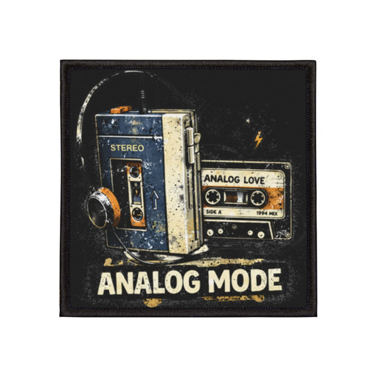 Analog Mode Iron-On Patch — Vintage Cassette & Walkman Patch - Creations by Chris and Carlos