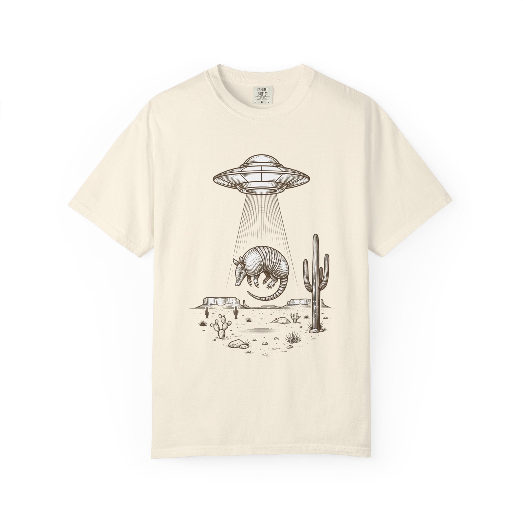 T-Shirt — Desert UFO Abduction Armadillo Graphic - Creations by Chris and Carlos