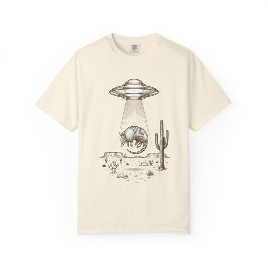 T-Shirt — Desert UFO Abduction Armadillo Graphic - Creations by Chris and Carlos
