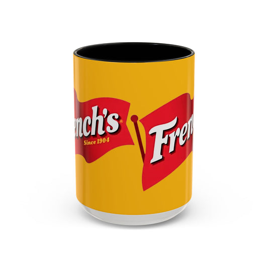 French's Mustard Logo Accent Coffee Mug — Retro Yellow 11/15oz - Creations by Chris and Carlos