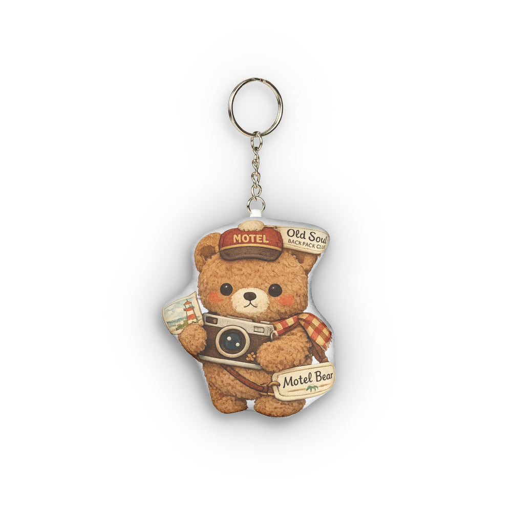 Bear Camera Mini Plush Keychain – Cute Travel Bear Keyring