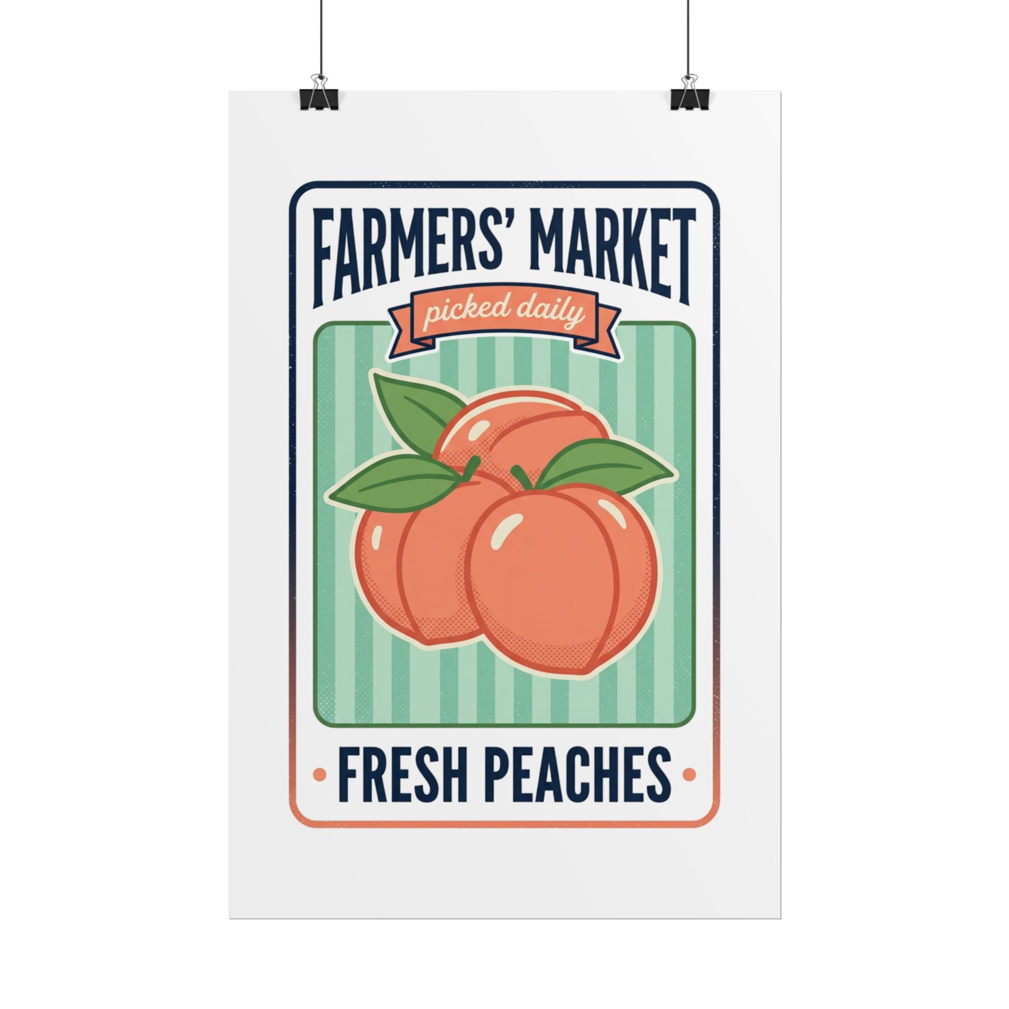 Farmers' Market Fresh Peaches Poster — Vintage Produce Wall Art - Creations by Chris and Carlos