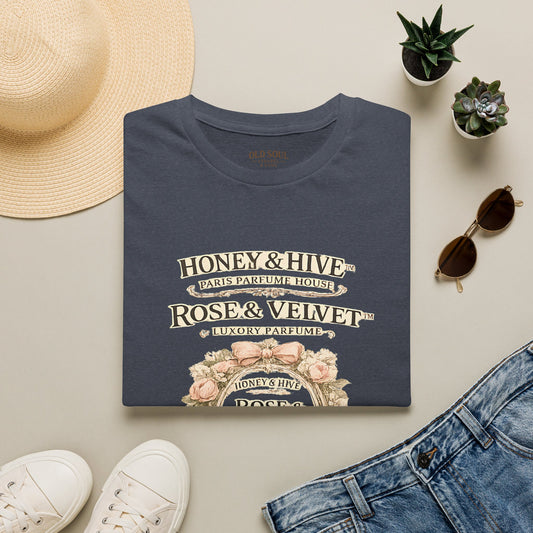 Rose & Velvet Parfum Shirt — Honey & Hive Vintage Floral Tee - Creations by Chris and Carlos