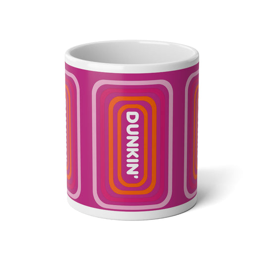 Dunkin-Inspired Retro Logo 20oz Jumbo Mug — Pink Vintage Coffee Cup - Creations by Chris and Carlos