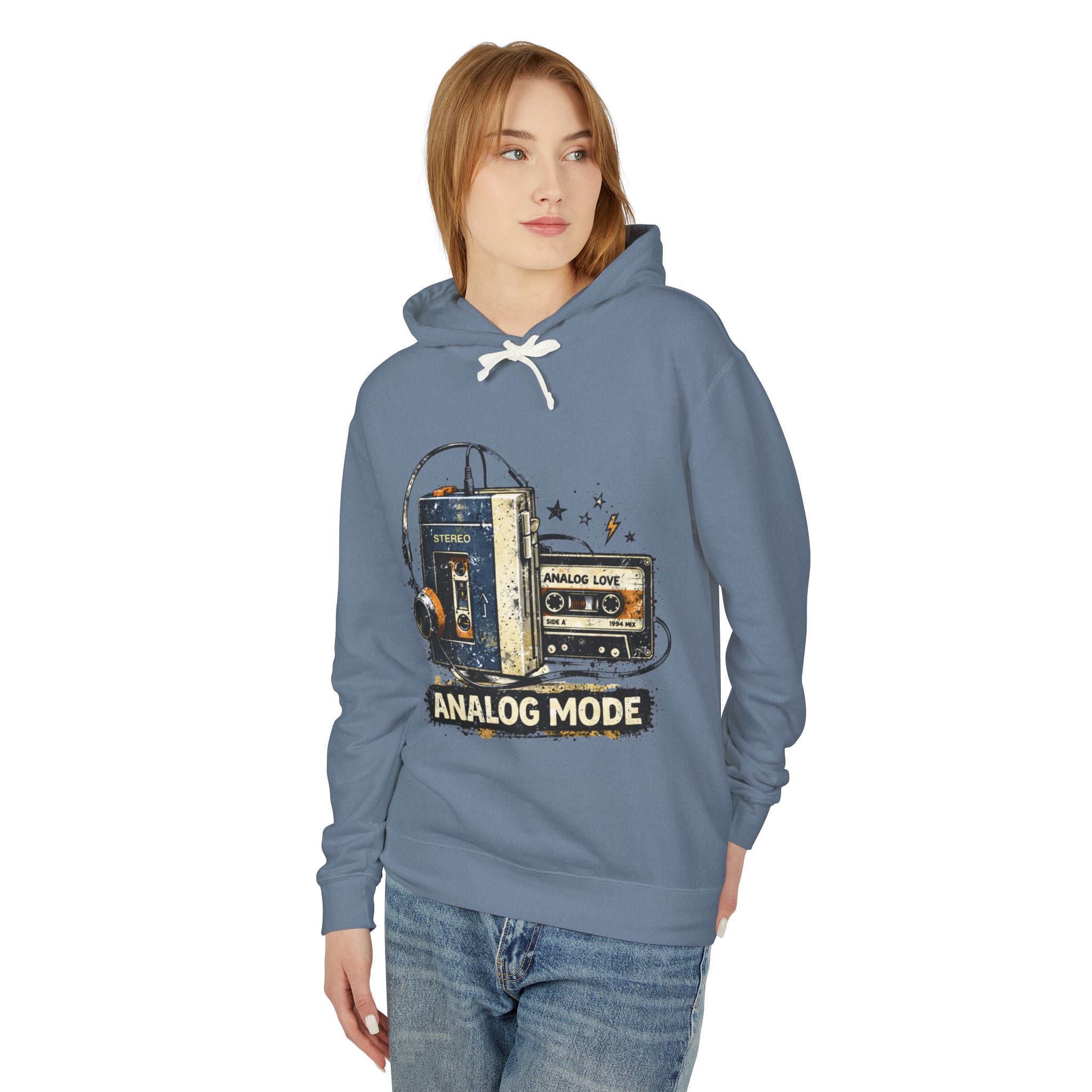 Analog Mode Hoodie — Retro Cassette & Walkman Vintage Music Pullover - Creations by Chris and Carlos