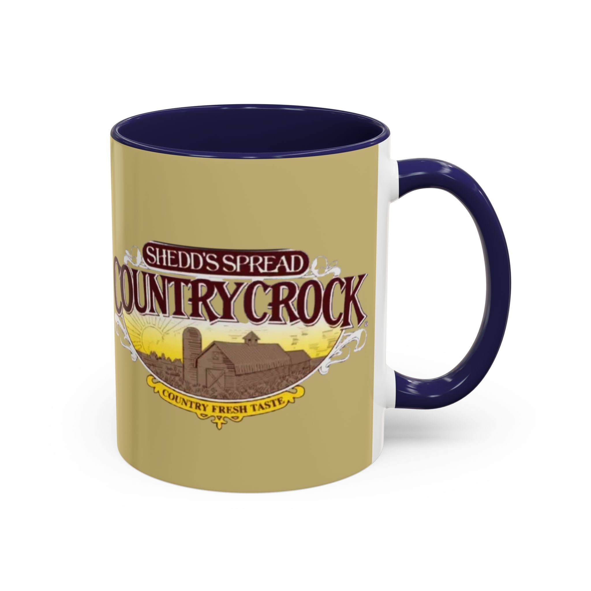 Country Crock Logo Accent Coffee Mug — Retro Farmhouse Butter Spread Design (11/15oz) - Creations by Chris and Carlos