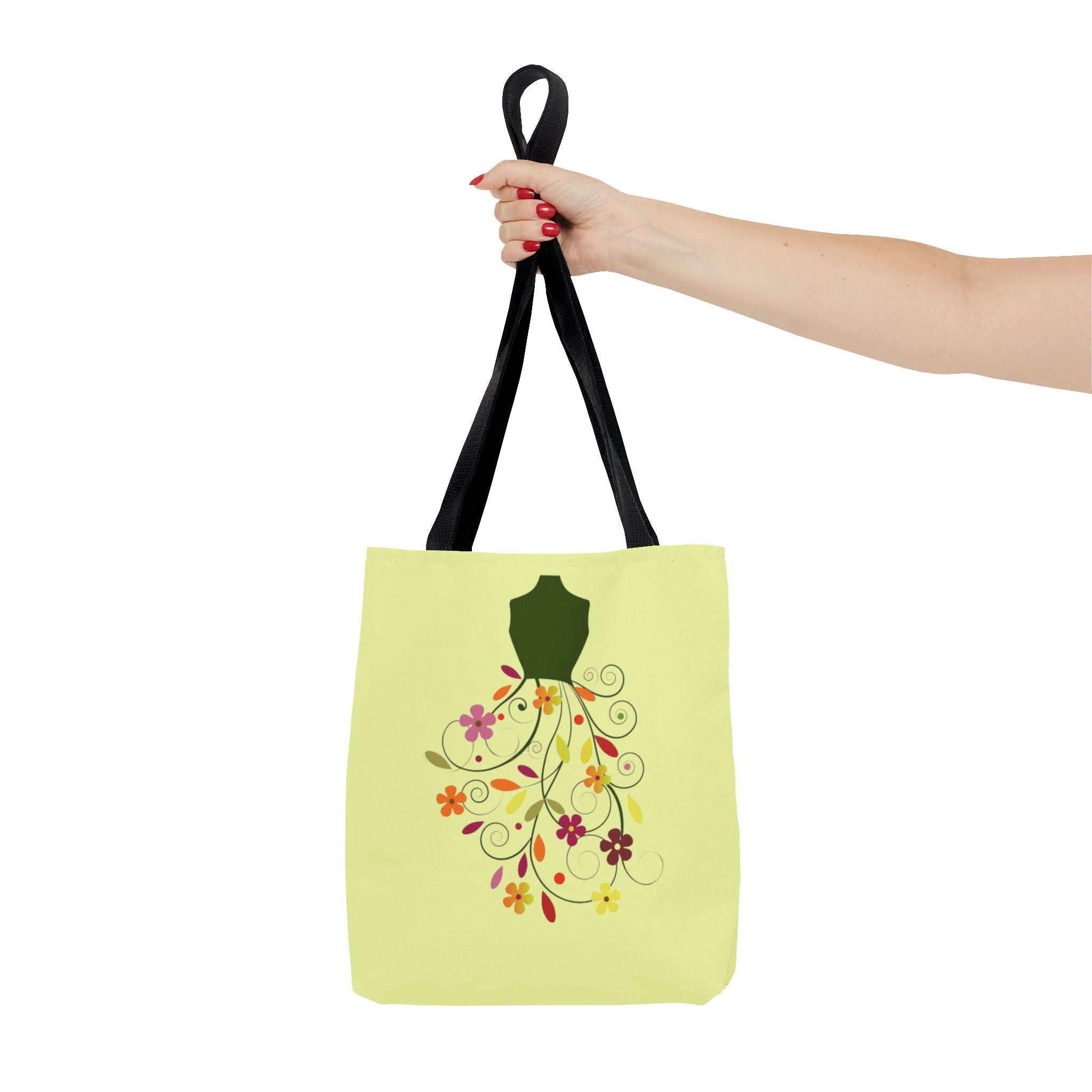 Floral Dressform Tote Bag – Spring Floral Pattern AOP Tote - Creations by Chris and Carlos