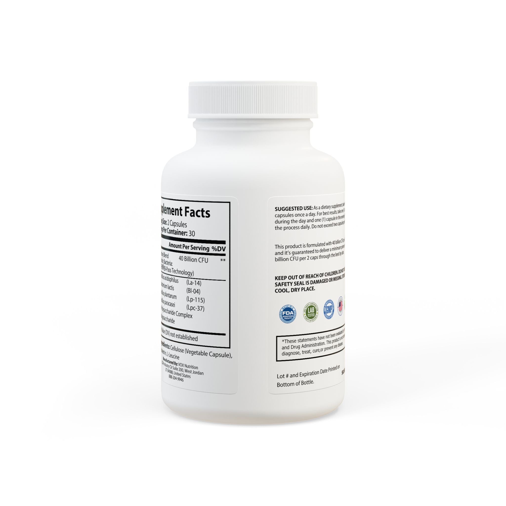 Probiotics Supplement (60 Capsules) - Creations by Chris and Carlos