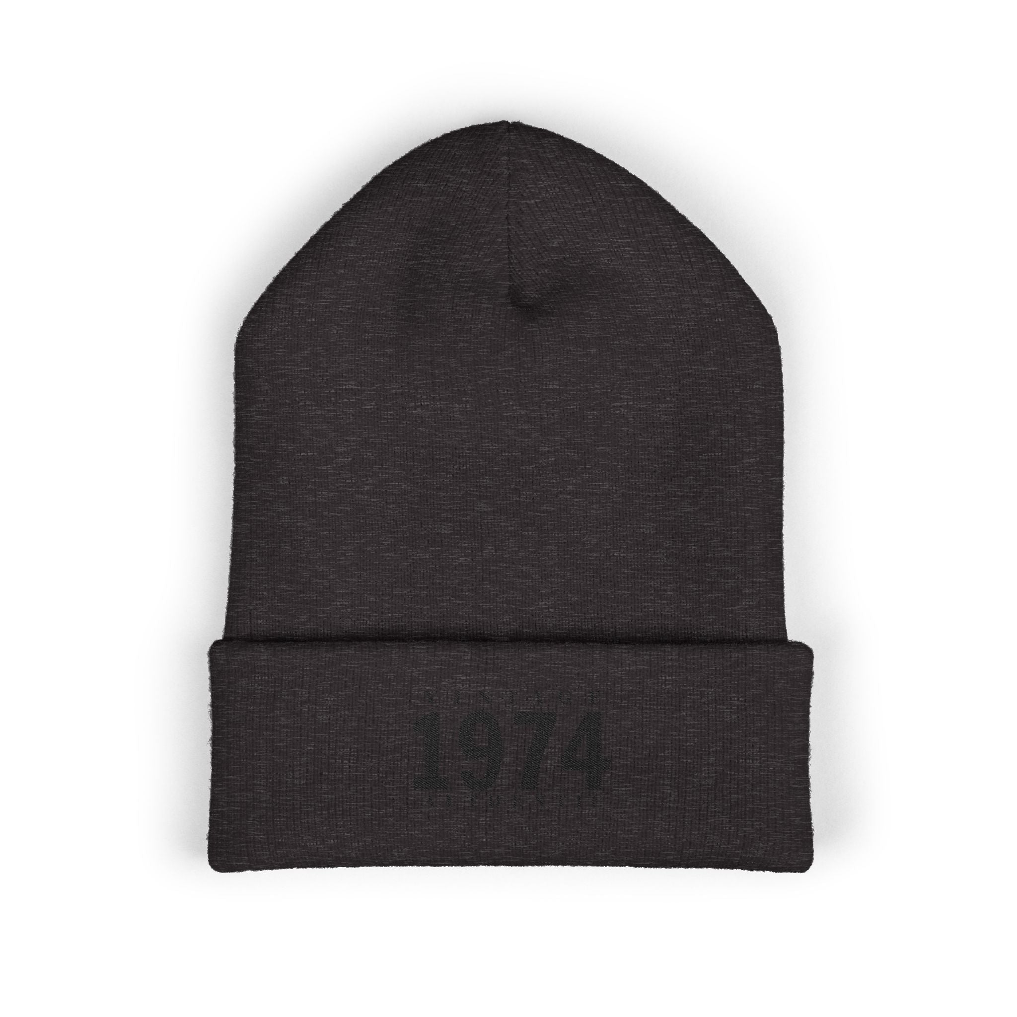 Vintage 1974 Embroidered Cuffed Beanie- Personalize - Creations by Chris and Carlos