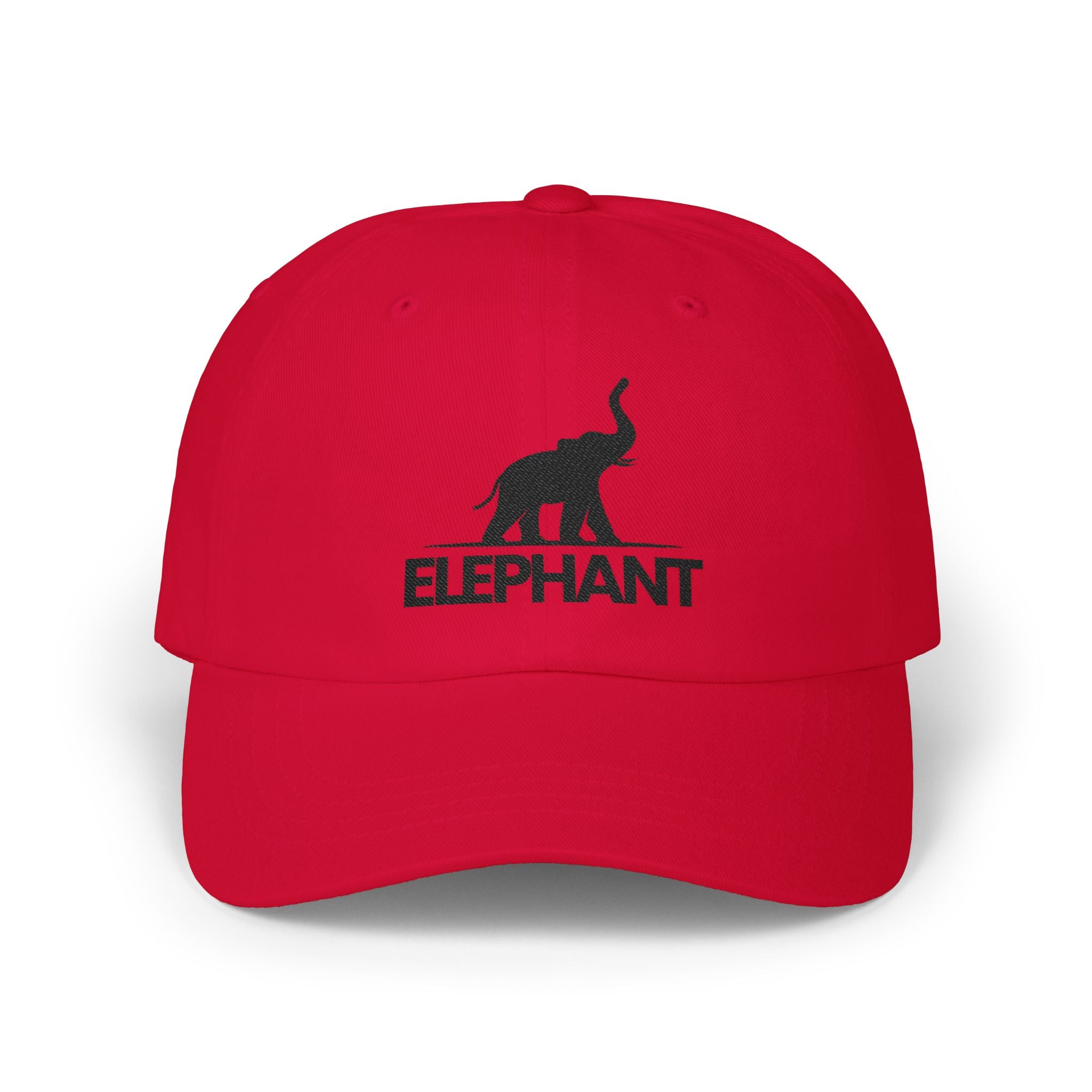 Elephant Logo Dad Cap – Embroidered Classic White Baseball Hat - Creations by Chris and Carlos