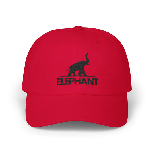 Elephant Logo Dad Cap – Embroidered Classic White Baseball Hat - Creations by Chris and Carlos