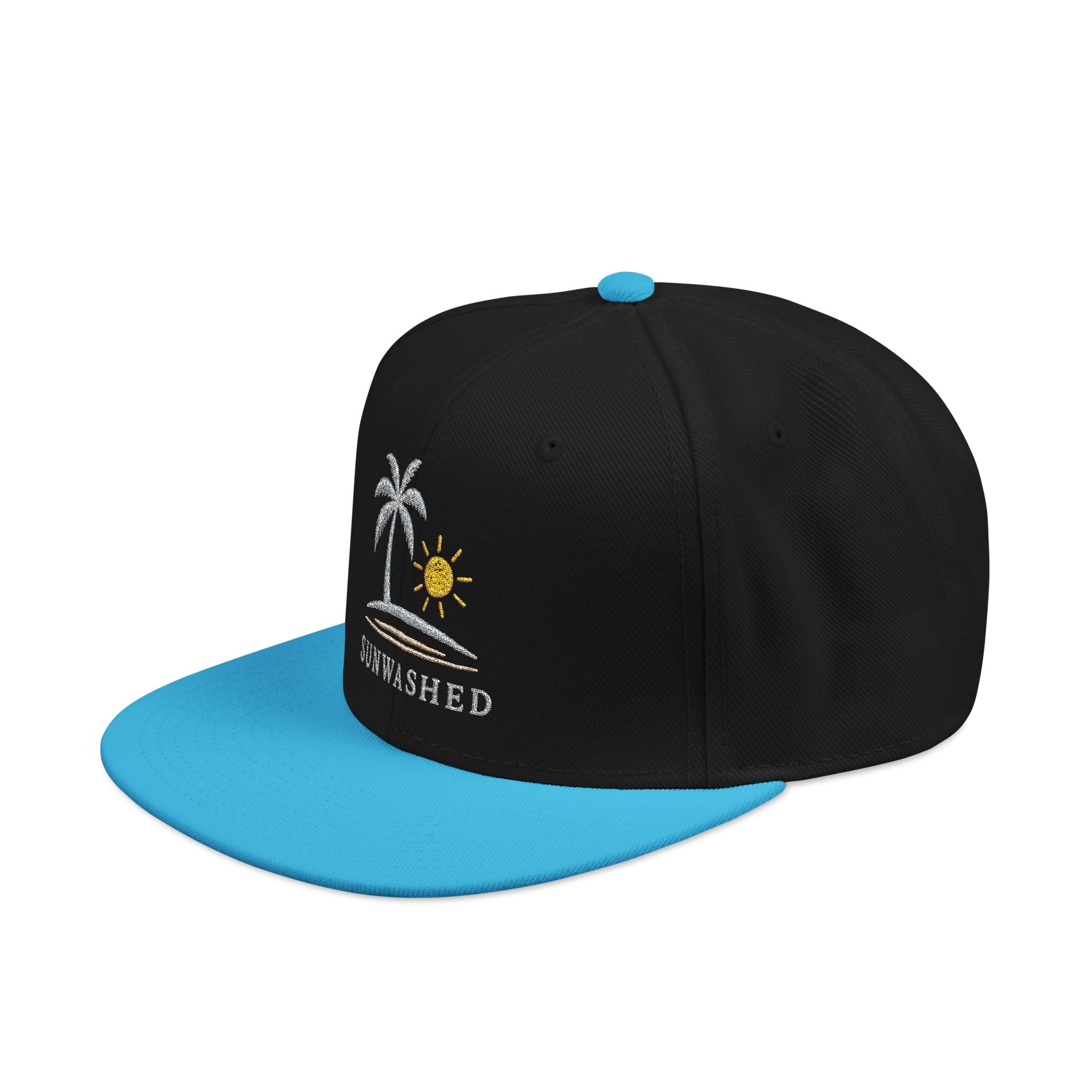 Crashed Palm Tree Snapback Hat — Embroidered Beach Sun Cap - Creations by Chris and Carlos