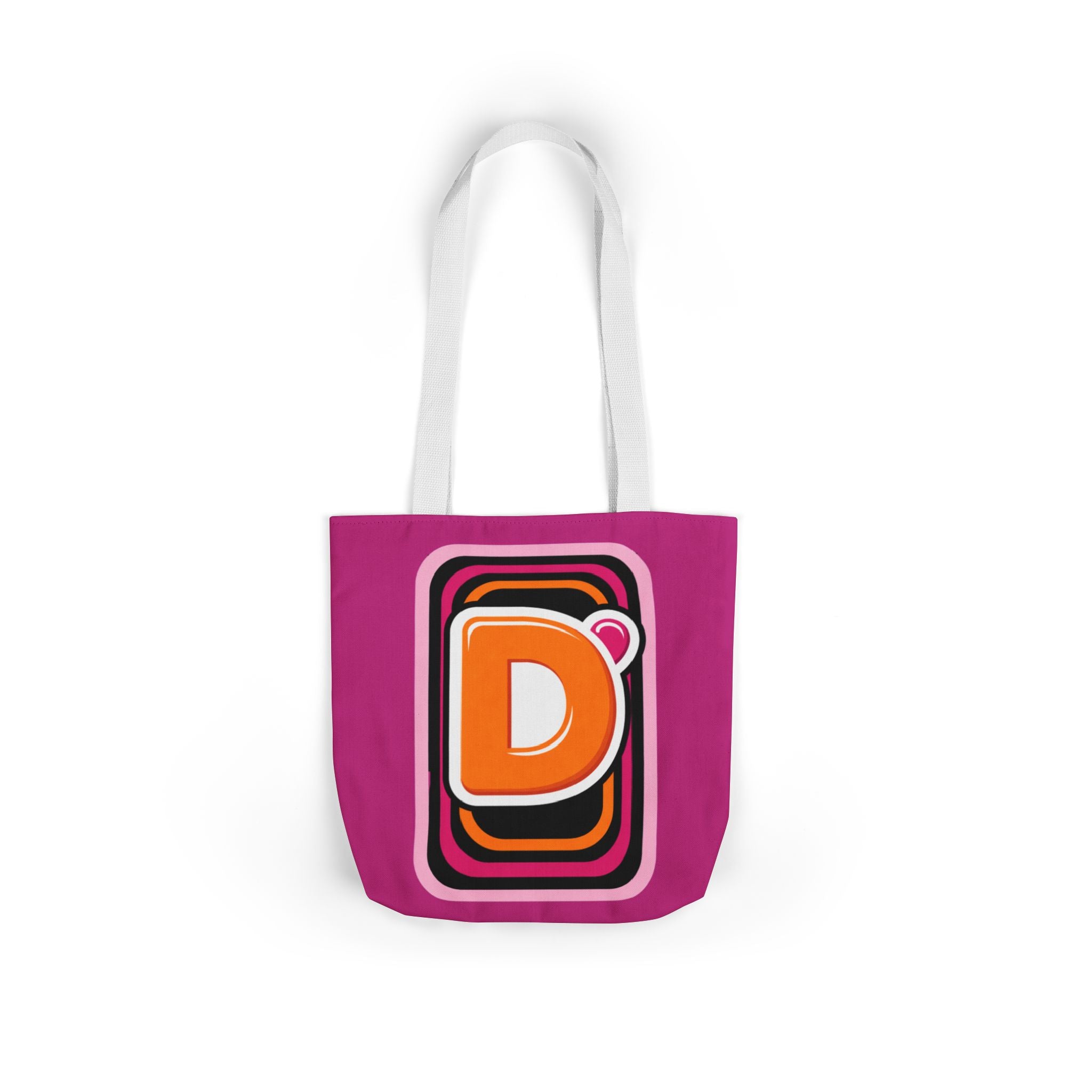 Tote Bag — Retro Pink 'Dunkin' D Logo' Canvas Tote - Creations by Chris and Carlos