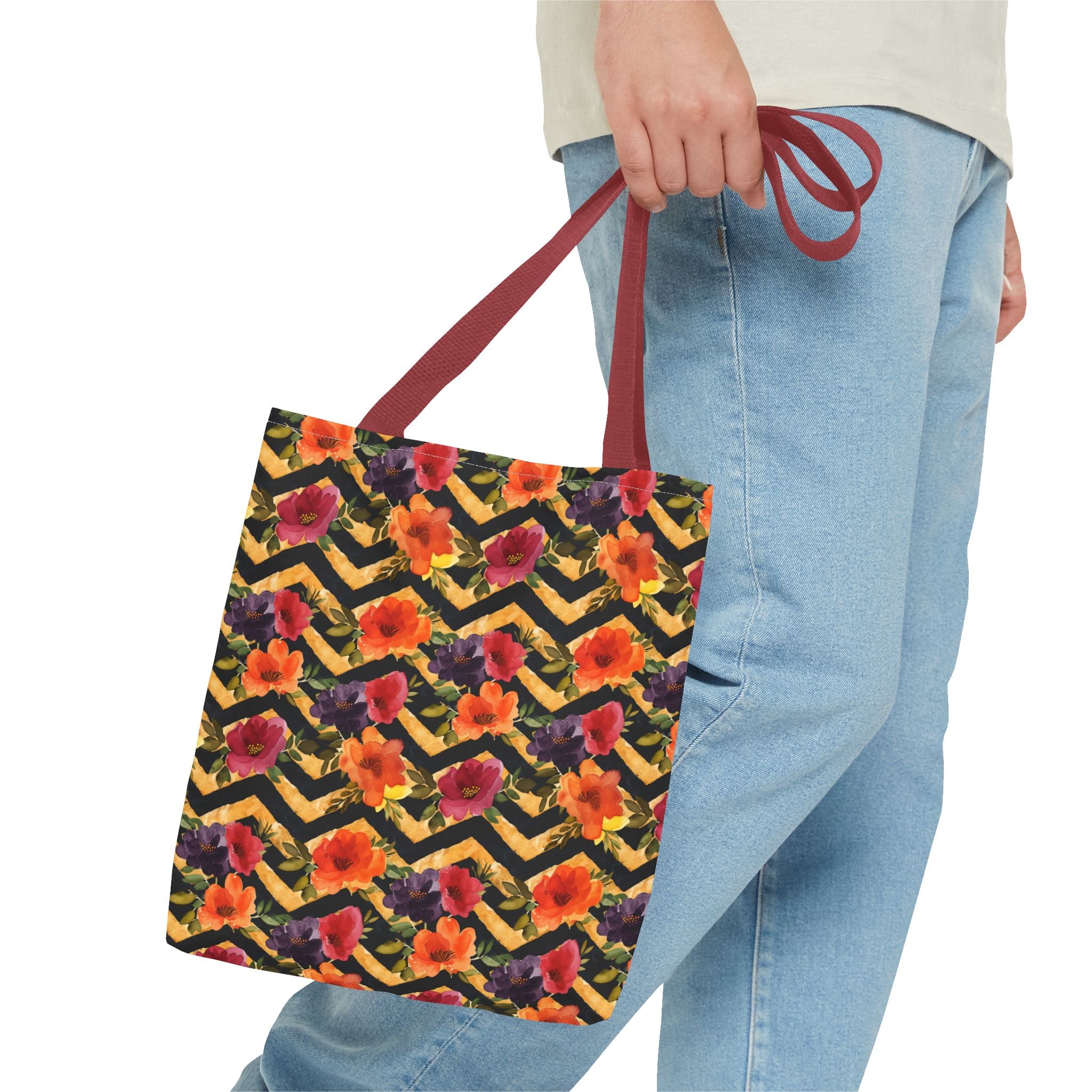 Sol y Alegría (Sun and Joy) Collection- Cactus Succulent Pattern Microfiber Blanket Soft Velveteen Throw for Home & Garden Lovers Floral Chevron Tote Bag — Bright Orange & Pink All-Over-Print Beach Shopper - Creations by Chris and Carlos