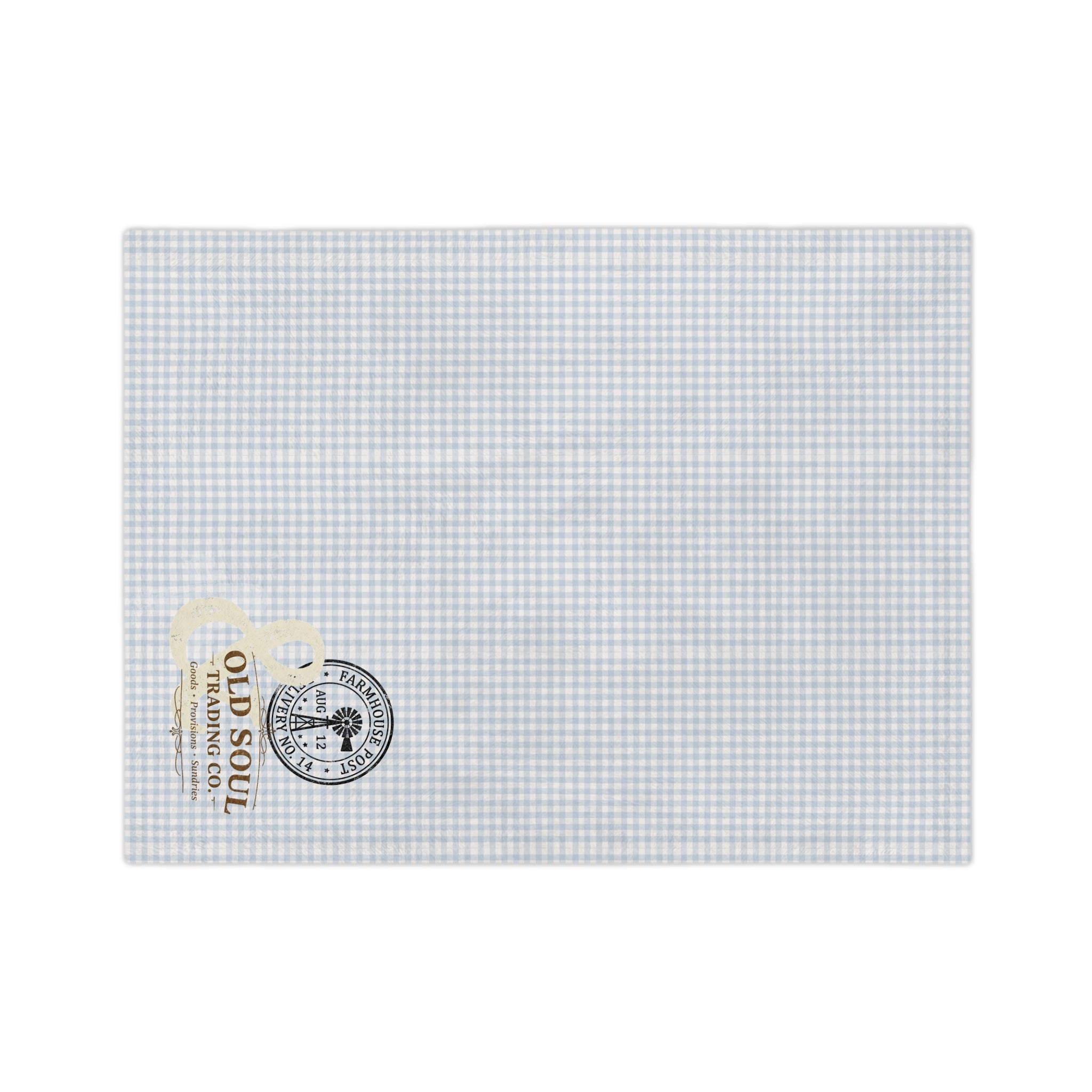 Light Blue Gingham Velveteen Microfiber Blanket — Cozy Plaid Throw for Nursery & Home - Creations by Chris and Carlos