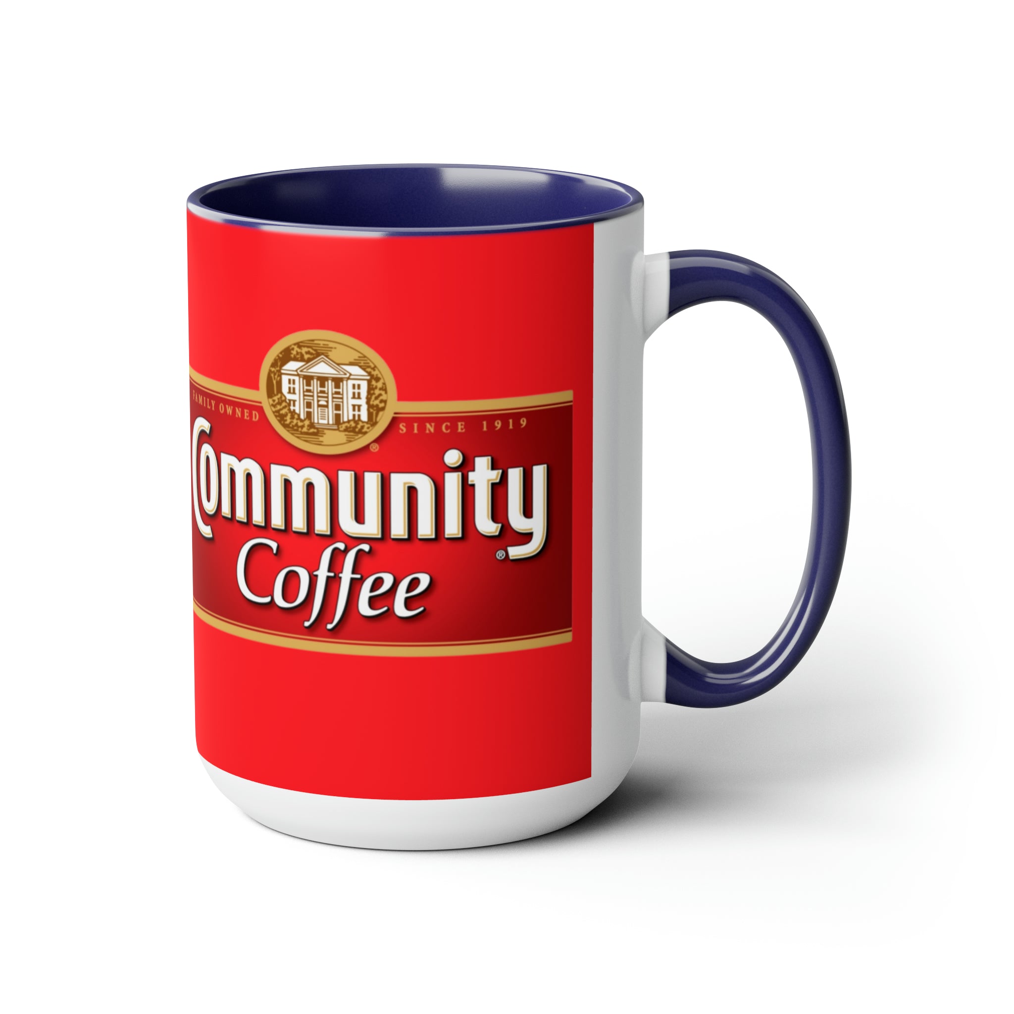 Community Coffee- jcWhite Ceramic Mug - Creations by Chris and Carlos