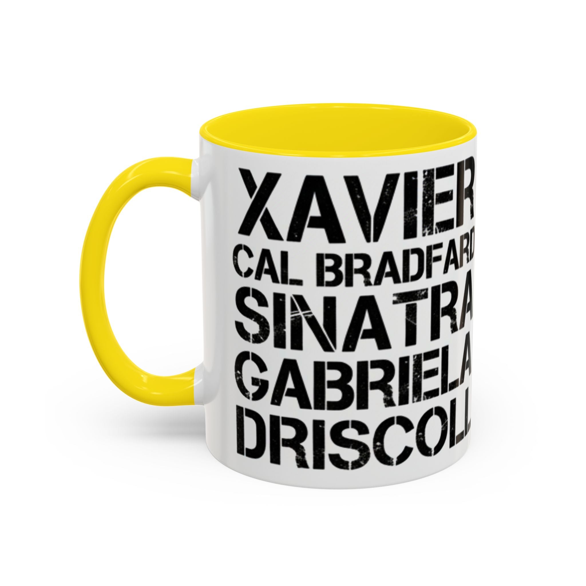 Paradise TV Show Typography Names Accent Coffee Mug — Bold Black Name List Design (11/15oz) - Creations by Chris and Carlos