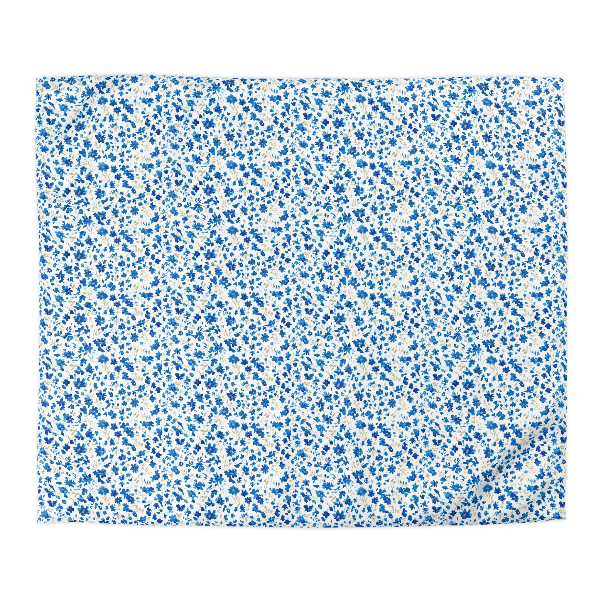 The Artisanal Flora Gallery Blue Ditsy Floral Microfiber Duvet Cover - Creations by Chris and Carlos