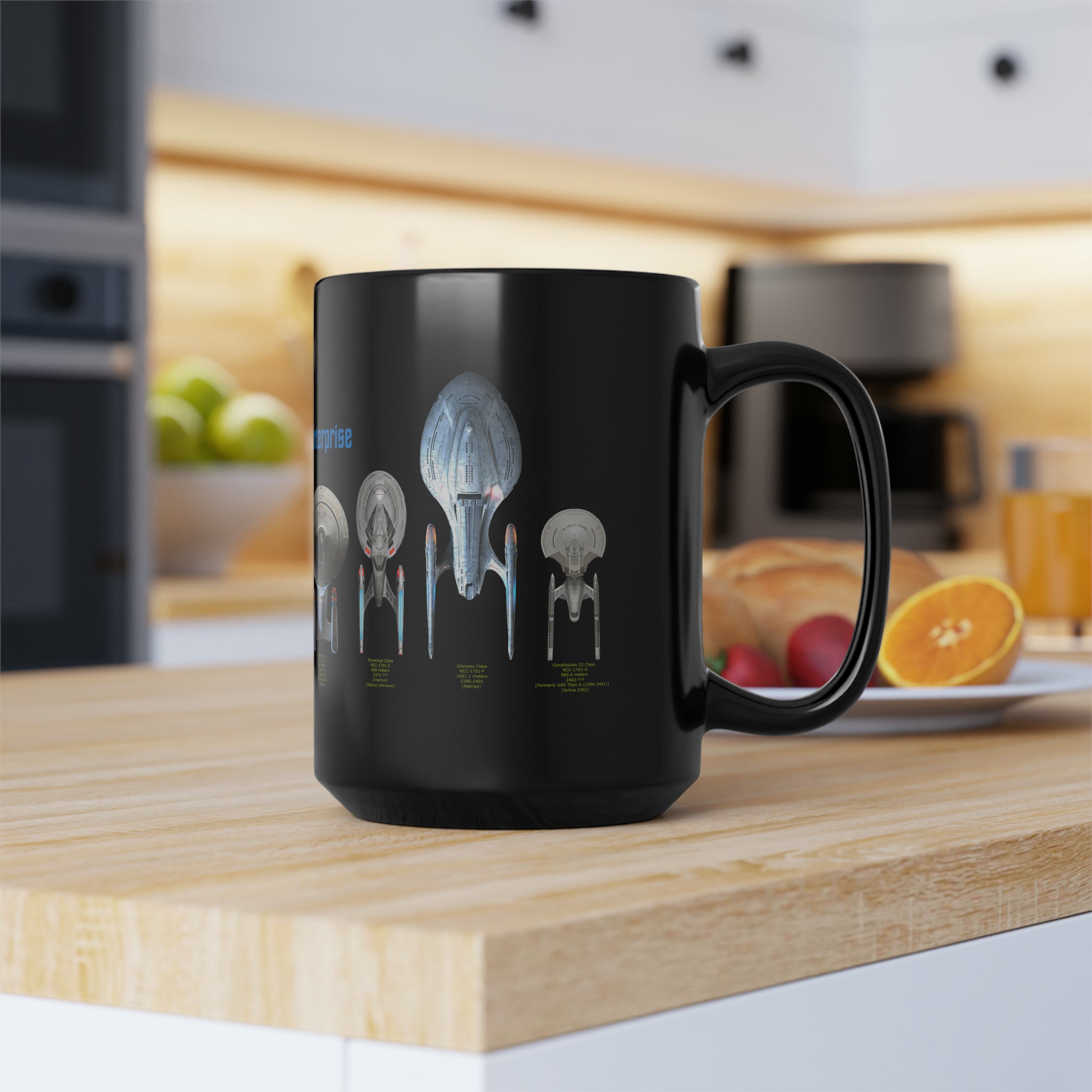 Star Trek Ships- White Ceramic Mug - Creations by Chris and Carlos