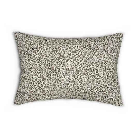 Floral Vine Lumbar Pillow — Neutral Botanical Throw Pillow - Creations by Chris and Carlos