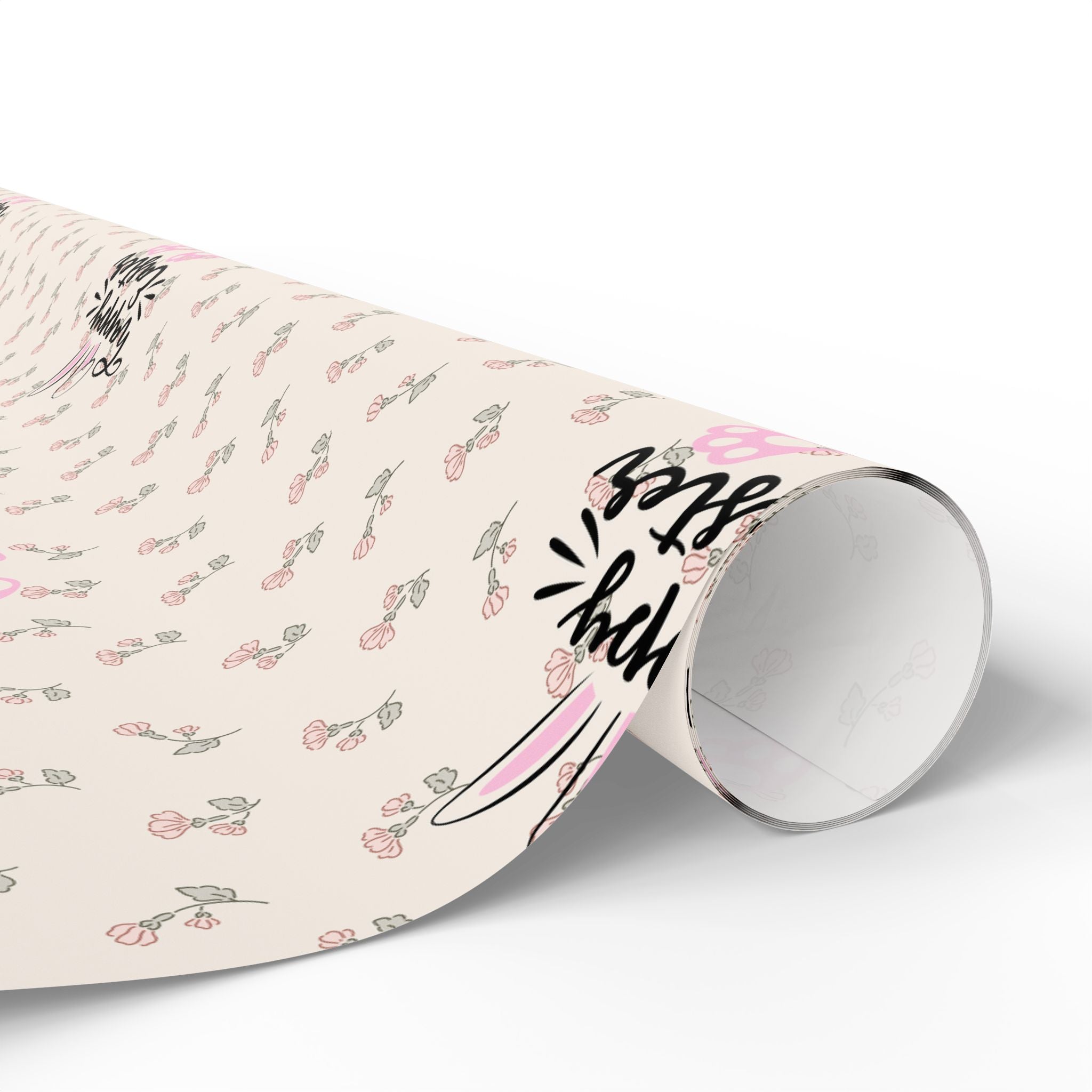 Easter Floral Mini Rose Wrapping Paper Roll — Pink Rosebud Gift Wrap - Creations by Chris and Carlos