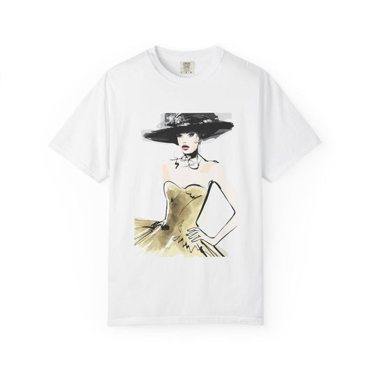 Fashion Illustration Tee — Vintage Chic Lady Graphic T-Shirt - Creations by Chris and Carlos