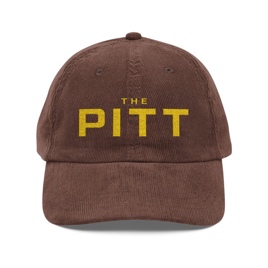 Vintage Corduroy Cap — Embroidered "THE PITT" Retro Baseball Hat - Creations by Chris and Carlos