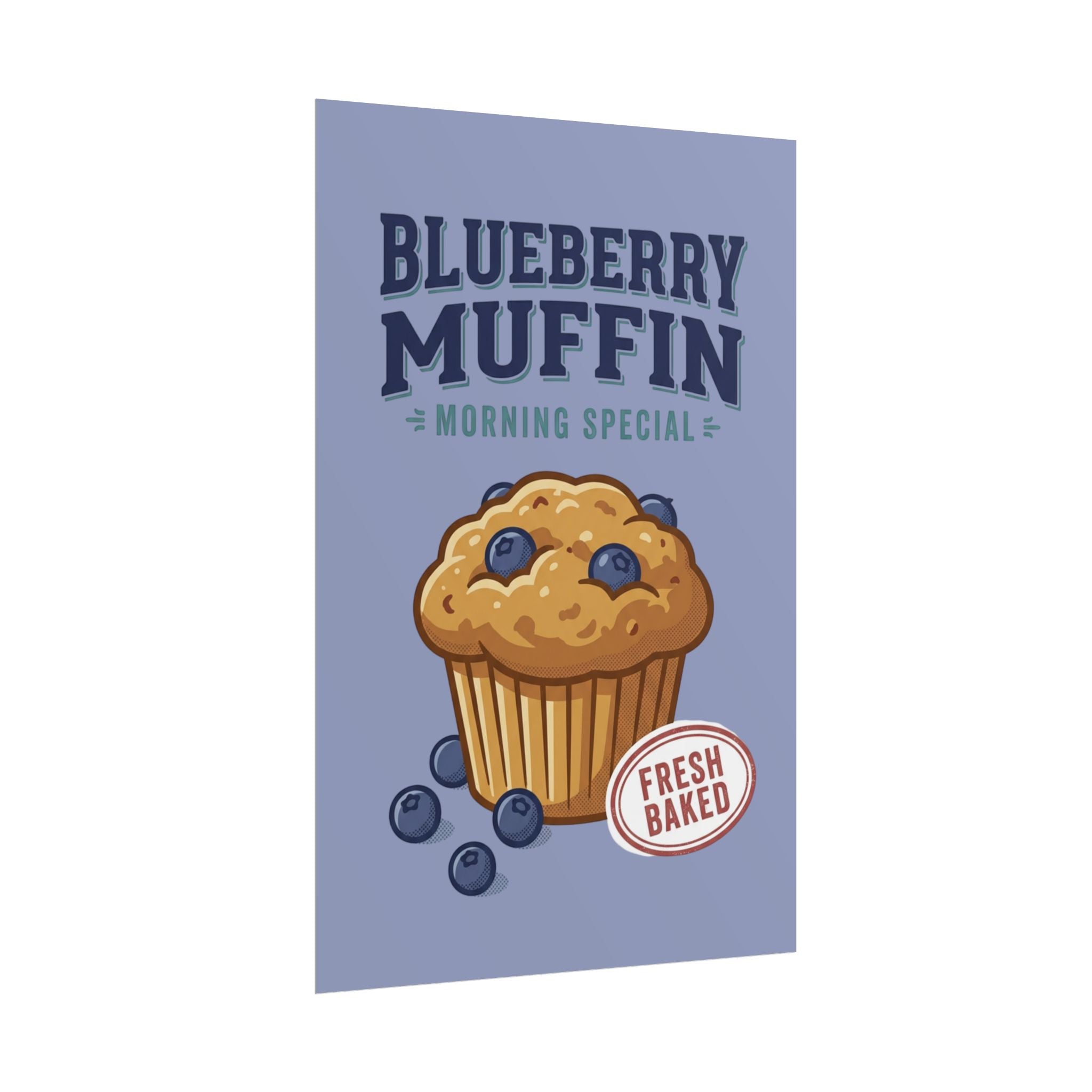 Blueberry Muffin Poster - 'Morning Special' Fresh Baked Kitchen Wall Art - Creations by Chris and Carlos