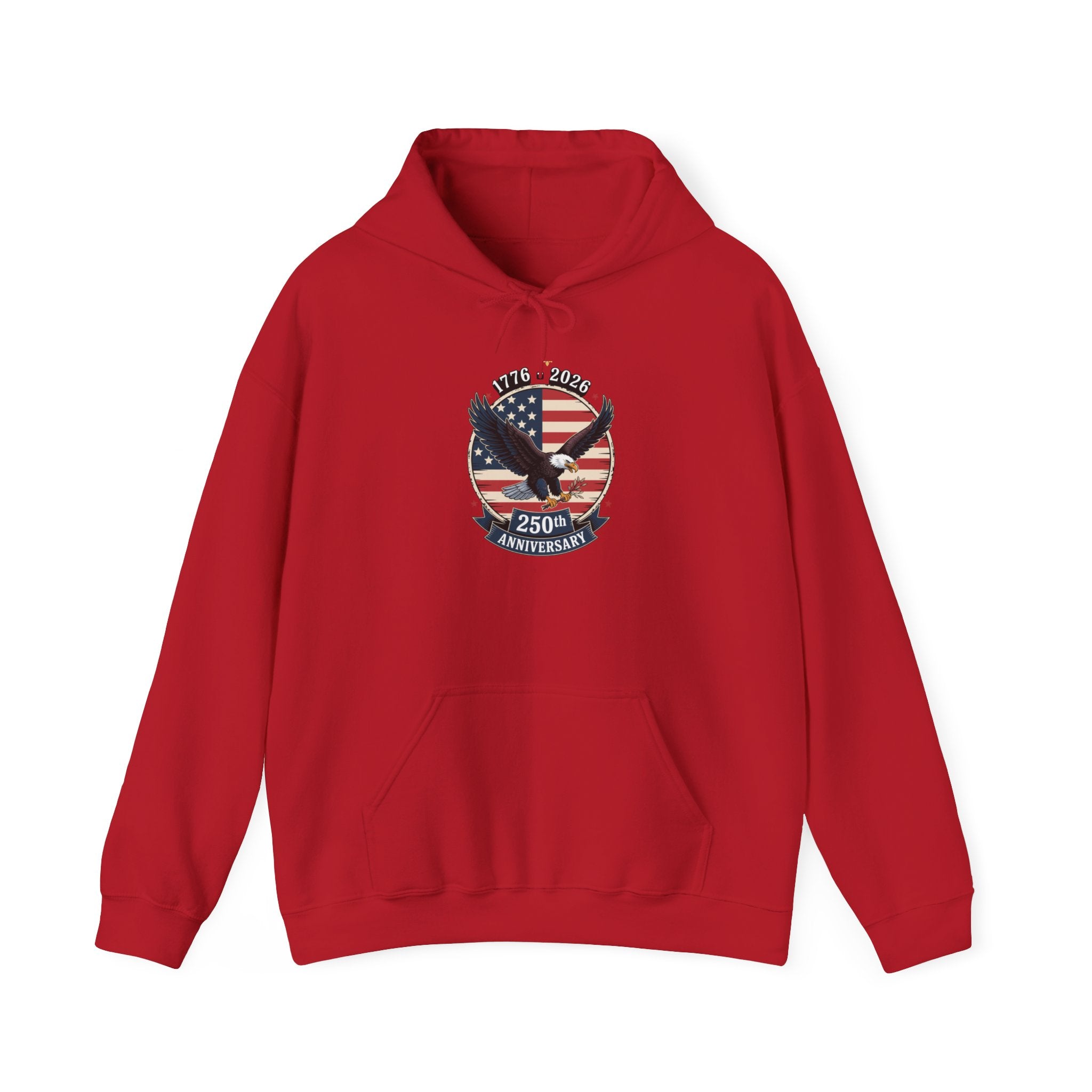 American Eagle Crest Hoodie – 250th Anniversary USA Flag Design - Creations by Chris and Carlos