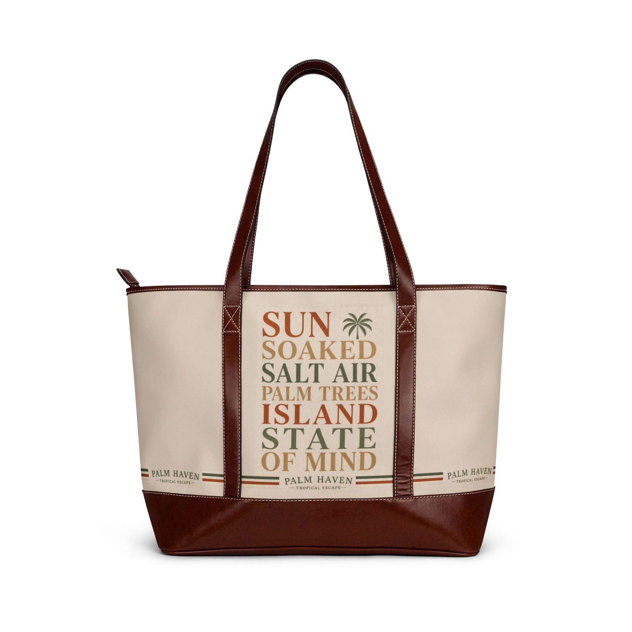 Island State of Mind Handbag – Beach Tote with 'Sun Soaked Salt Air' Design - Creations by Chris and Carlos