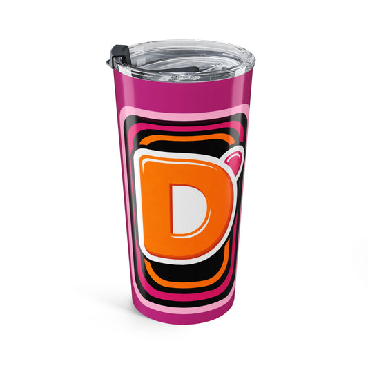 Dunkin Retro Pink Geometric 20oz Tumbler – Insulated Travel Cup - Creations by Chris and Carlos