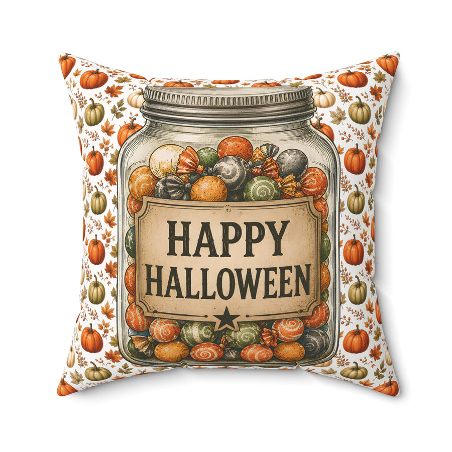 Pumpkin Jar Throw Pillow – Old Soul Halloween Hollow™ | Candy Counter