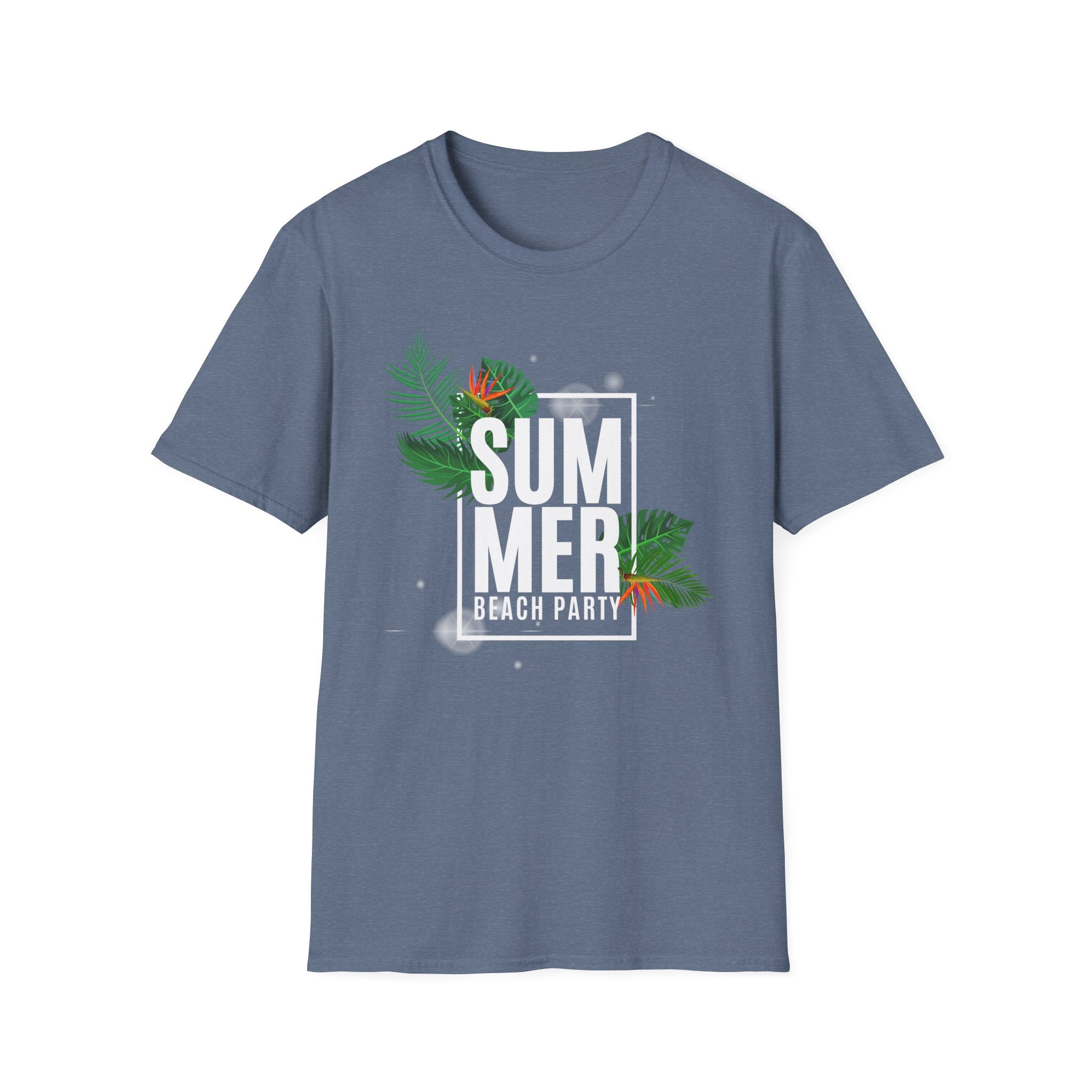 Summer Beach Party T-Shirt — Tropical Palm Leaves Graphic Tee - Creations by Chris and Carlos