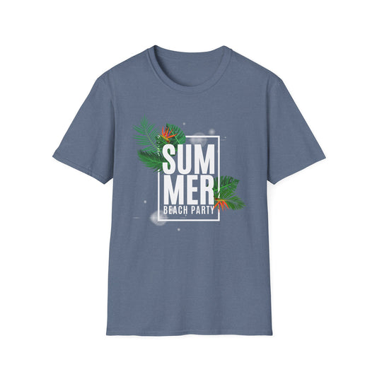Summer Beach Party T-Shirt — Tropical Palm Leaves Graphic Tee - Creations by Chris and Carlos