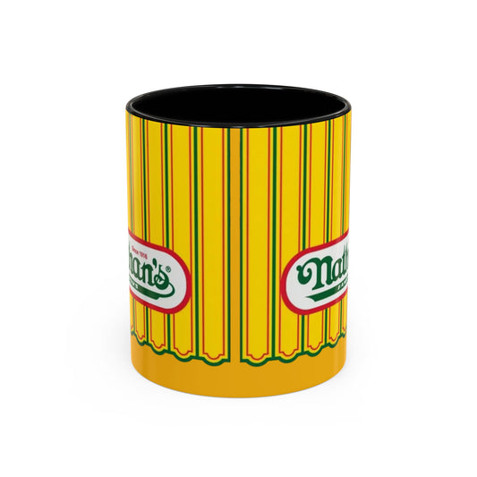 Nathan’s Famous Retro Stripe Accent Coffee Mug (11/15oz) - Creations by Chris and Carlos