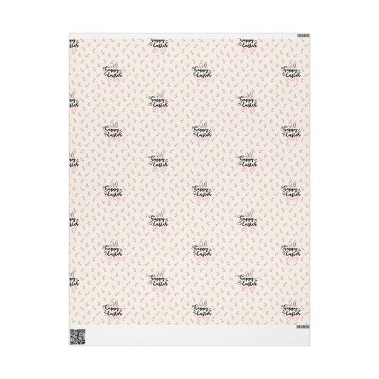 Easter Floral Mini Rose Wrapping Paper Roll — Pink Rosebud Gift Wrap - Creations by Chris and Carlos