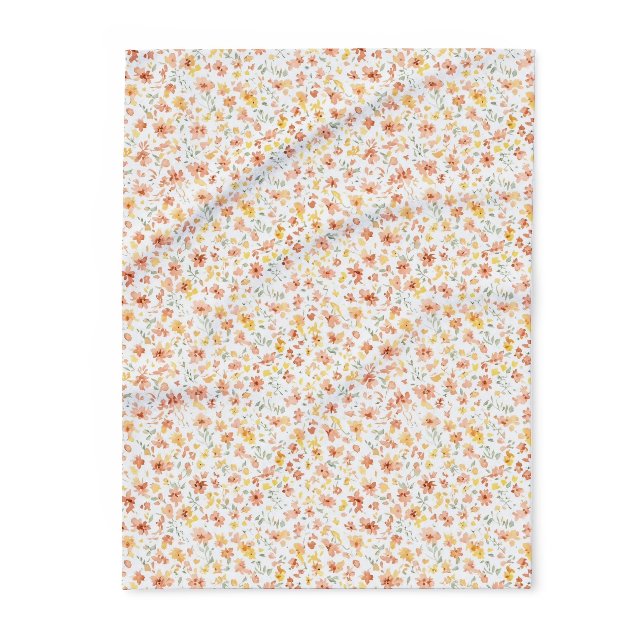 The Artisanal Flora Gallery Floral Fleece Blanket — Delicate Autumn Wildflower Throw - Creations by Chris and Carlos