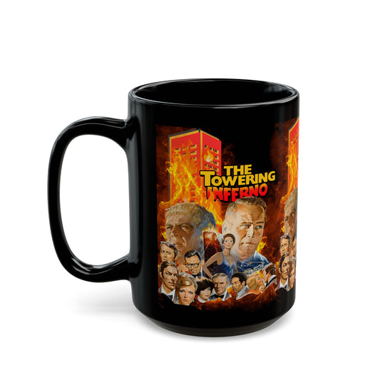 The Towering Inferno Movie Collage Mug — Retro Disaster Film Coffee Cup (11oz/15oz) - Creations by Chris and Carlos